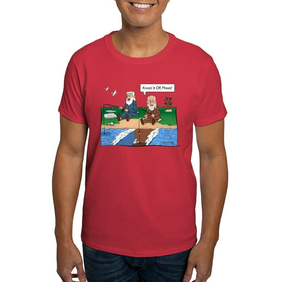 CafePress - Fishing With Moses Dark Gray T Shirt - Men's Classic Graphic Cotton T-Shirt