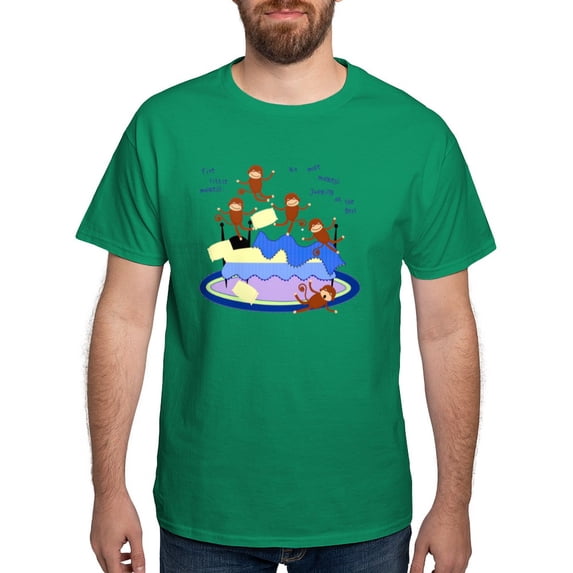 CafePress - Five Little Monkeys Dark T Shirt - Men's Classic Graphic Cotton T-Shirt