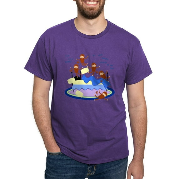 CafePress - Five Little Monkeys Dark T Shirt - Men's Classic Graphic Cotton T-Shirt