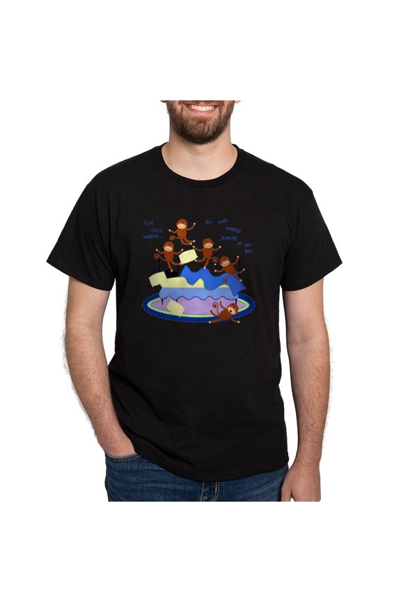 - Five Little Monkeys Dark T Shirt - Men's Classic Graphic Cotton T-Shirt