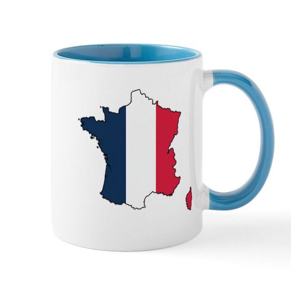 CafePress - Flag Map Of France Mug - 11 oz Ceramic Mug - Novelty Coffee Tea Cup