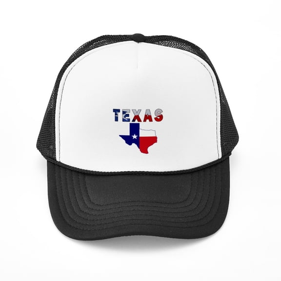CafePress - Flag Map With Texas - Adjustable Unisex Printed Trucker Hat with Mesh Back