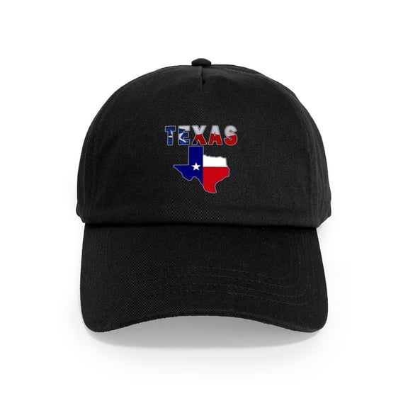 CafePress - Flag Map With Texas Cap - Adjustable 100% Brushed Unisex Casual Cotton Baseball Cap, Beige, 1