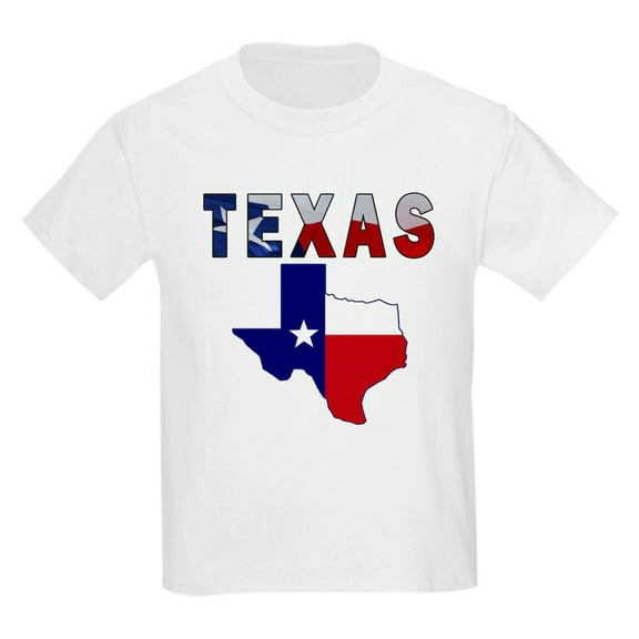 CafePress - Flag Map With Texas Kids Light T Shirt - Light T-Shirt Kids XS-XL