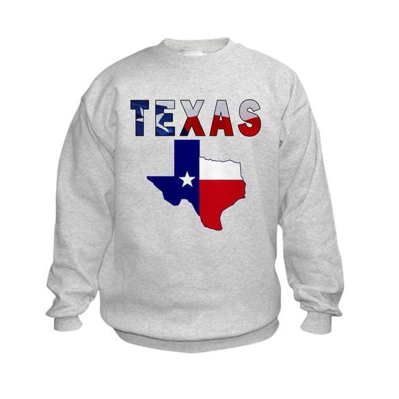 CafePress - Flag Map With Texas Kids Sweatshirt - Kids Sweatshirt, Youth Crew Neck Sweatshirt