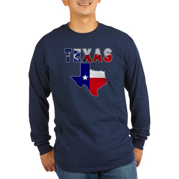 CafePress - Flag Map With Texas Long Sleeve Dark T Shirt - Long Sleeve Dark T-Shirt