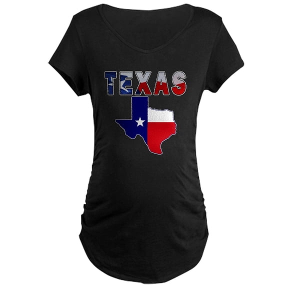 CafePress - Flag Map With Texas Maternity Dark T Shirt - Maternity Dark T-Shirt