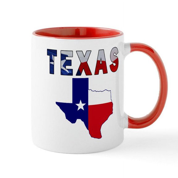 CafePress - Flag Map With Texas Mug - 11 oz Ceramic Mug - Novelty Coffee Tea Cup