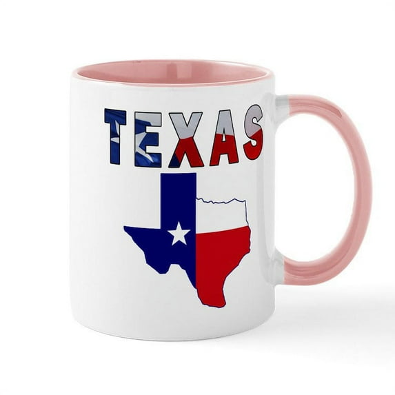 CafePress - Flag Map With Texas Mug - 11 oz Ceramic Mug - Novelty Coffee Tea Cup