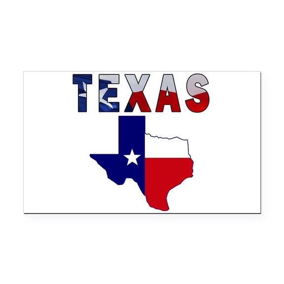 CafePress - Flag Map With Texas - Rectangle Car Magnet