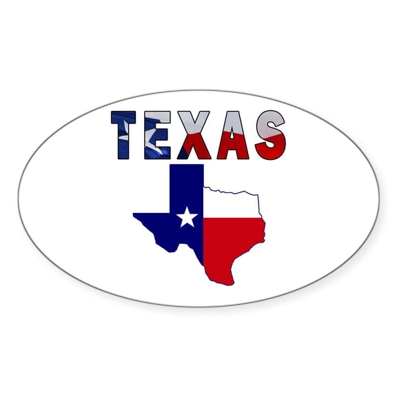 CafePress - Flag Map With Texas - Sticker (Oval)
