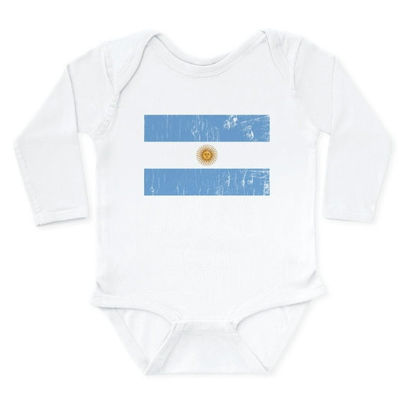 CafePress - Flag_Of_Argentina Body Suit - Long Sleeve Cotton Baby Bodysuit
