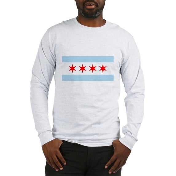 CafePress - Flag Of Chicago Long Sleeve T Shirt - Unisex Cotton Long Sleeve T-Shirt