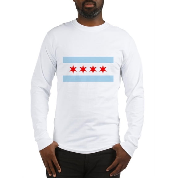 CafePress - Flag Of Chicago Long Sleeve T Shirt - Unisex Cotton Long Sleeve T-Shirt