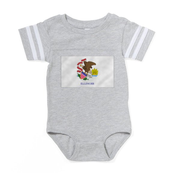 CafePress - Flag Of Illinois - Cute Infant Baby Football Bodysuit