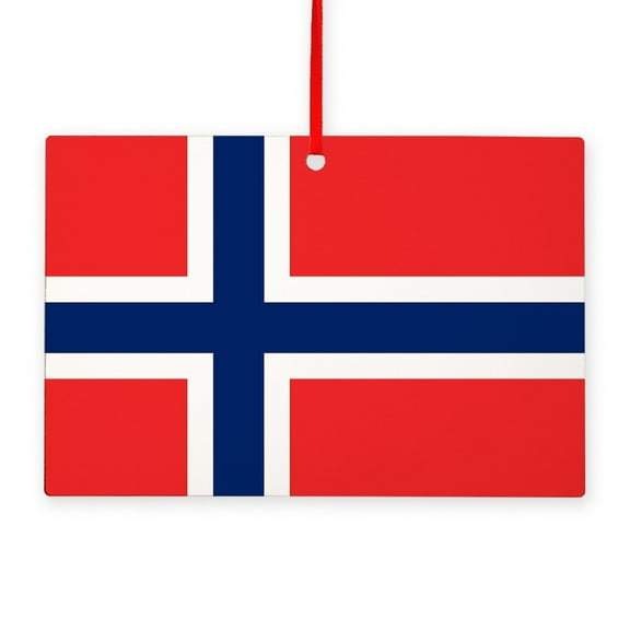 CafePress - Flag Of Norway - Wood Rectangle Ornament 6"x4"
