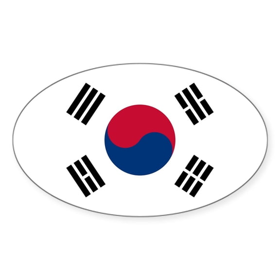 CafePress - Flag Of South Korea Sticker - Sticker (Oval)