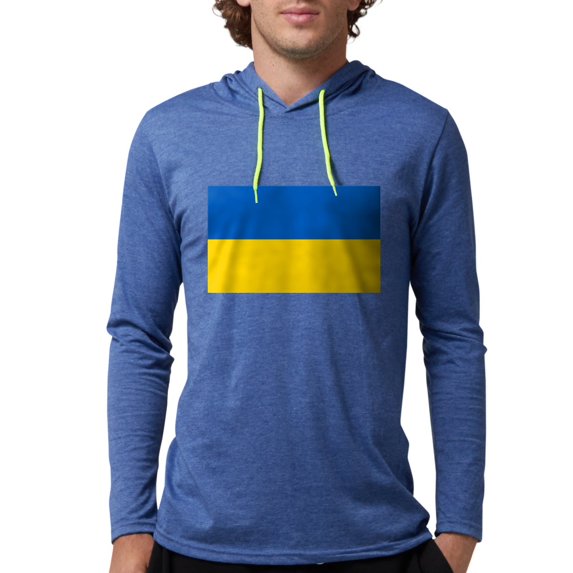 CafePress - Flag Of Ukraine Long Sleeve T Shirt - Mens Hooded Shirt