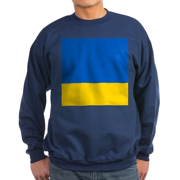 CafePress - Flag Of Ukraine Sweatshirt - Classic Crew Neck Sweatshirt