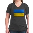 thumbnail image 1 of CafePress - Flag Of Ukraine T Shirt - Women's V-Neck Dark T-Shirt, 1 of 1