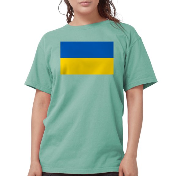CafePress - Flag Of Ukraine T Shirt - Womens Comfort Colors® Shirt