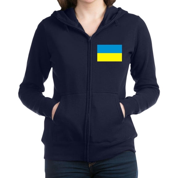CafePress - Flag_Ukraine Women's Zip Up Hoodie - Women's Zip Hoodie