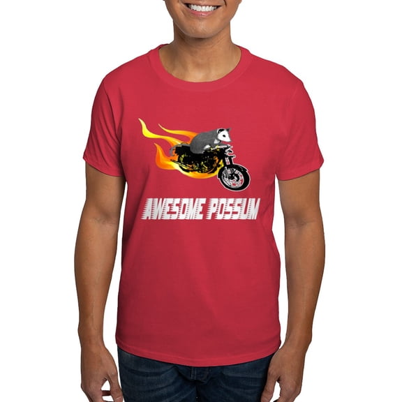CafePress - Flaming Awesome Possum Dark T Shirt - Men's Classic Graphic Cotton T-Shirt