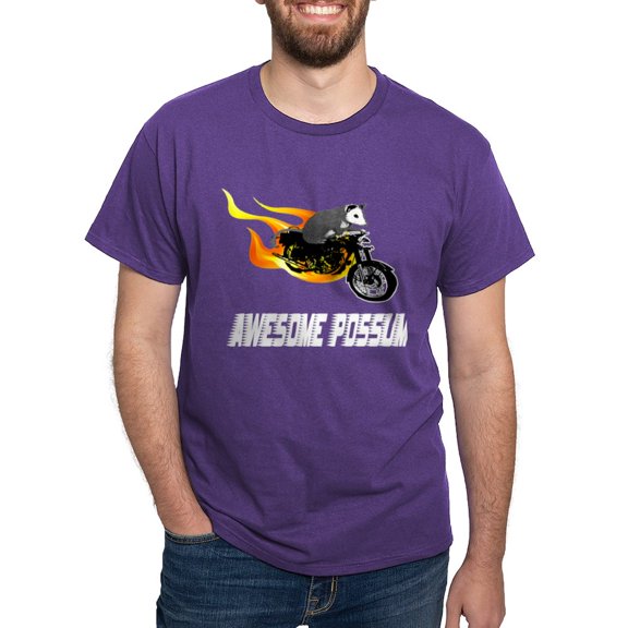 CafePress - Flaming Awesome Possum Dark T Shirt - Men's Classic Graphic Cotton T-Shirt