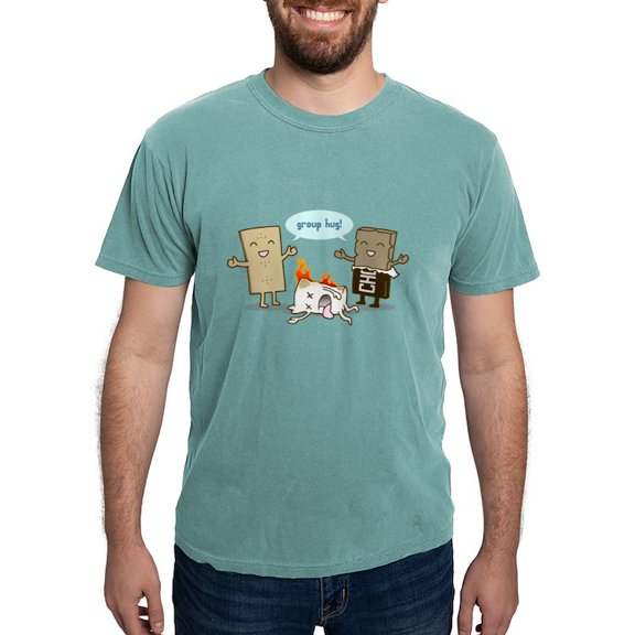 CafePress - Flaming Marshmallow Group Hug! Men's Comfort Col - Mens Comfort Colors Shirt