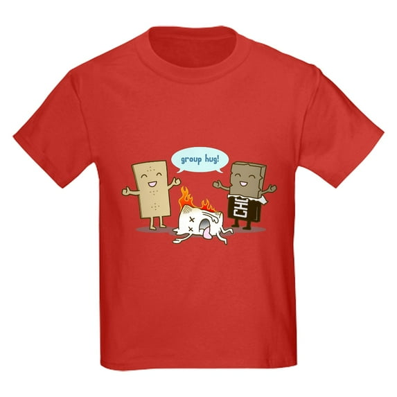 CafePress - Flaming Marshmallow Group Hug! T Shirt - Dark T-Shirt Kids XS-XL