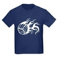 thumbnail image 1 of CafePress - Flaming Volleyball Kids Dark T Shirt - Dark T-Shirt Kids XS-XL, 1 of 4