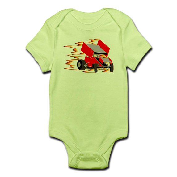 CafePress - Flaming Winged Sprint Infant Bodysuit - Baby Light Bodysuit
