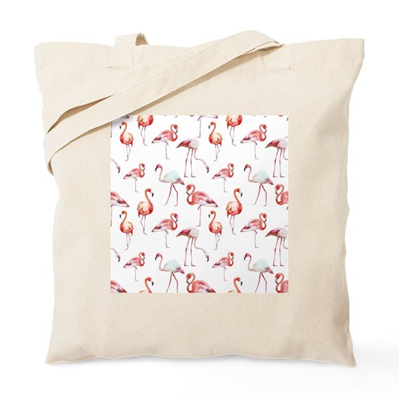 CafePress - Flamingo Birds Tote Bag - Unisex Canvas Tote Bag, Beige, 1-Piece