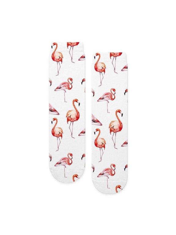 - Flamingo Birds - Unisex Novelty Printed Crew Adult Socks
