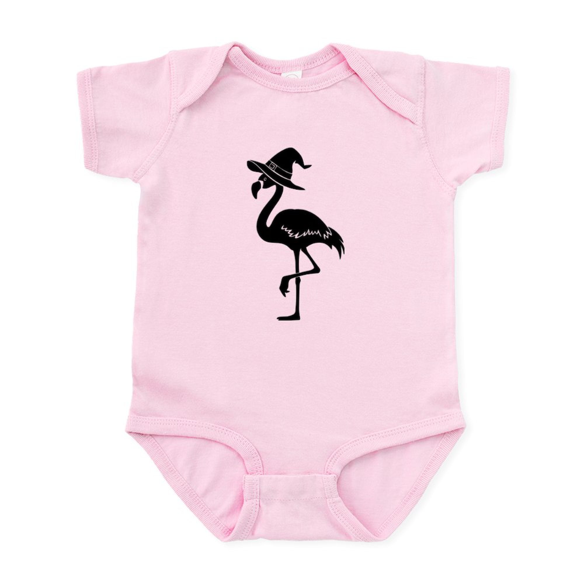 CafePress Flamingo In Witch Hat Baby Light Bodysuit, Size Newborn