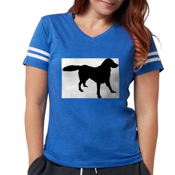 CafePress - Flat Coated Retriever Women's Football T Shirt - Womens Football Shirt