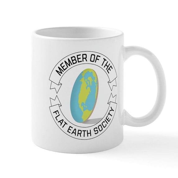 CafePress - Flat Earth Society - 11 oz Ceramic Mug - Novelty Coffee Tea Cup