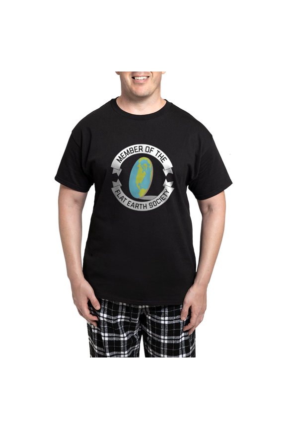 - Flat Earth Society Men's Dark Pajamas - Men's Dark Loose Fit Cotton Pajama Set