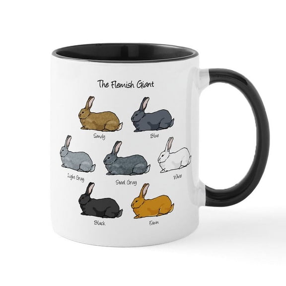 CafePress - Flemish Giant Rabbit Mug - 11 oz Ceramic Mug - Novelty Coffee Tea Cup