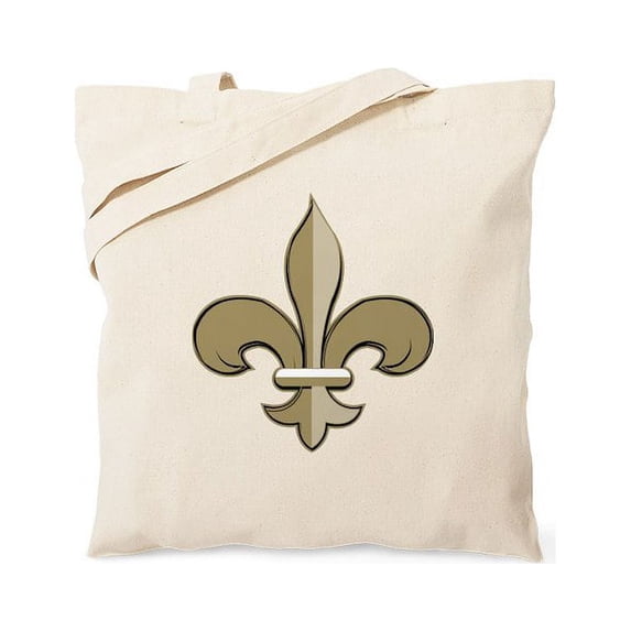 CafePress - Fleur De Lis Black Gold Tote Bag - Unisex Canvas Tote Bag, Beige, 1-Piece