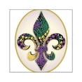 thumbnail image 1 of CafePress - Fleur De Lis Mardi Gras Beads Oval Sticker - Square Sticker 3" x 3", 1 of 1