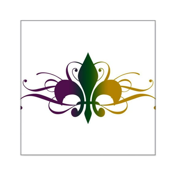 CafePress - Fleur De Lis Swirls_Color Square Sticker 3 X - Square Sticker 3" x 3"