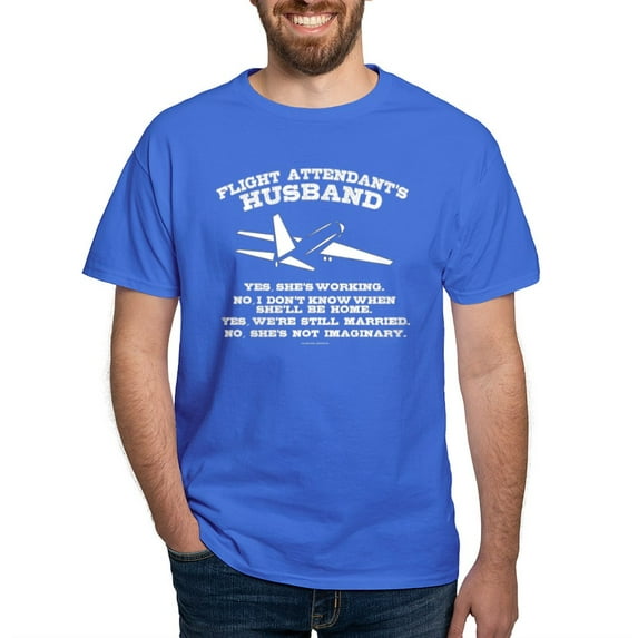 CafePress - Flight Attendant's Husband T Shirt - Men's Classic Graphic Cotton T-Shirt