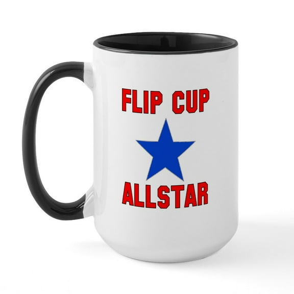 CafePress - Flip Cup Allstar Large Mug - 15 oz Ceramic Large White Novelty Mug