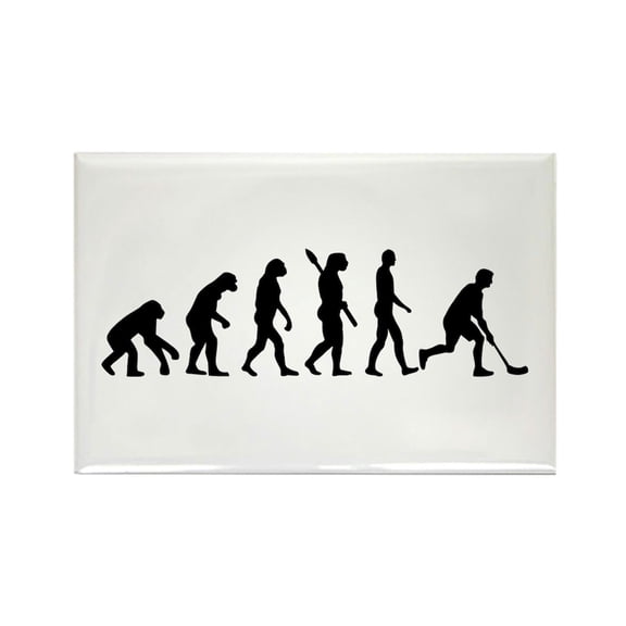 CafePress - Floorball Evolution - Rectangle Magnet, 2"x3" Refrigerator Magnet