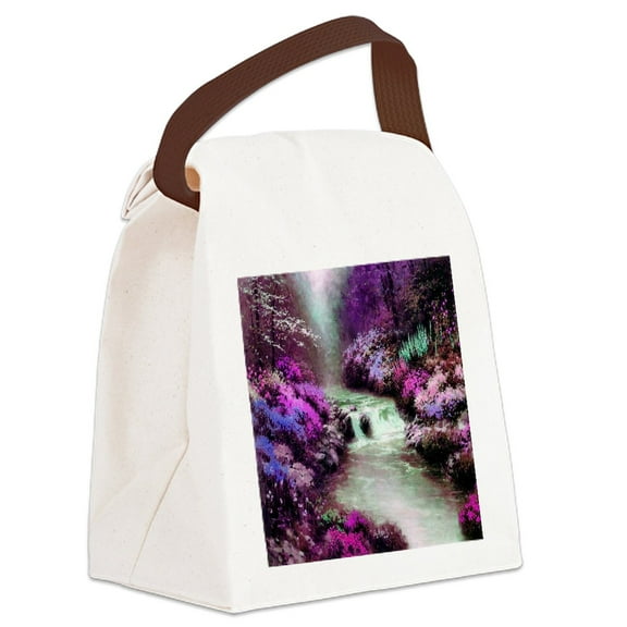 CafePress - Floral - Canvas Lunch Bag with Strap Handle