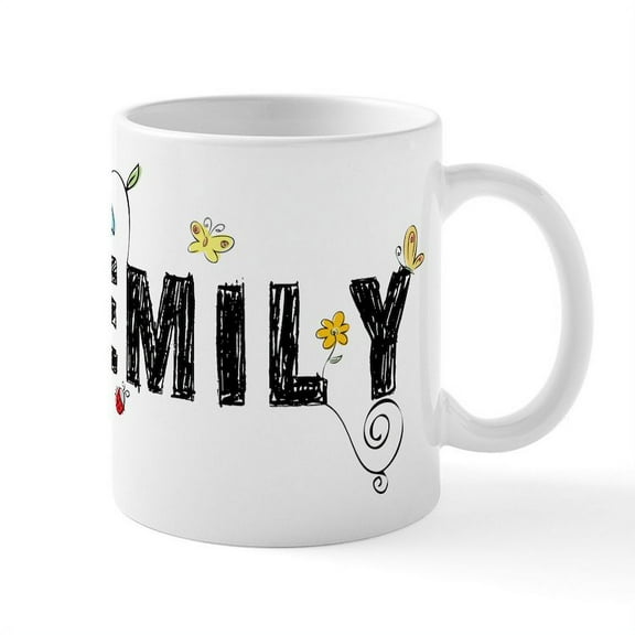 CafePress - Floral Emily Mug - 11 oz Ceramic Mug - Novelty Coffee Tea Cup