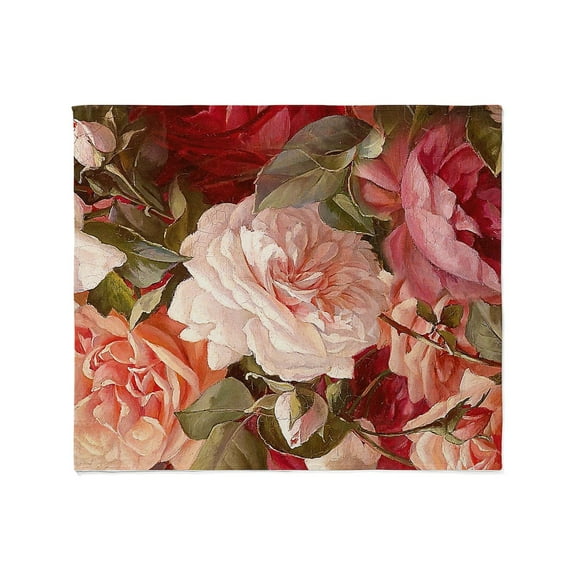 CafePress - Floral Pink Roses Throw Blanket - Soft Fleece Throw Blanket, 50"x60" for All Ages