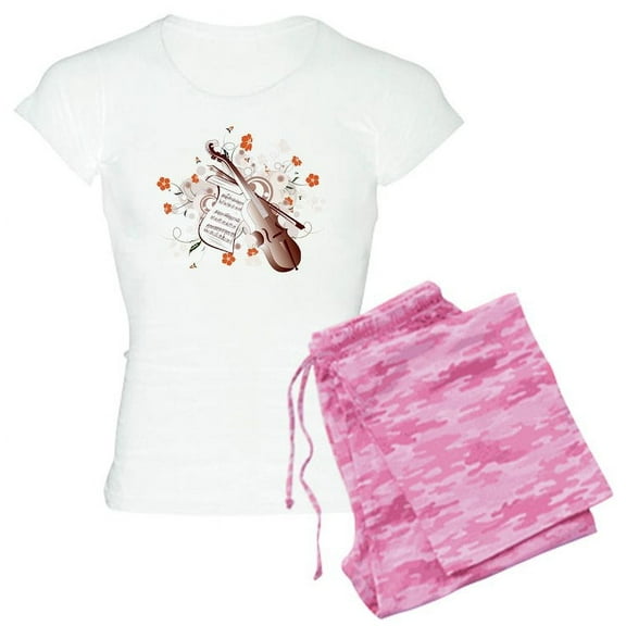 CafePress - Floral Violin - Women's Light Pajamas