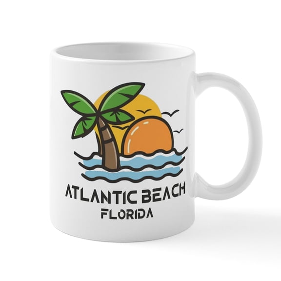 CafePress - Florida Atlantic Beach Mugs - 11 oz Ceramic Mug - Novelty Coffee Tea Cup